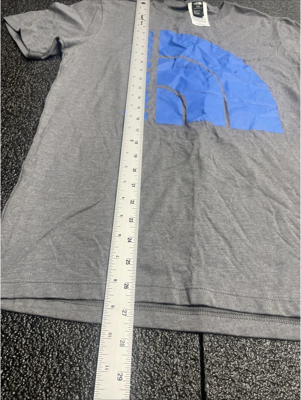The North Face Logo T-Shirt Men's Small Jumbo Half Dome Tee Gray & Blue New